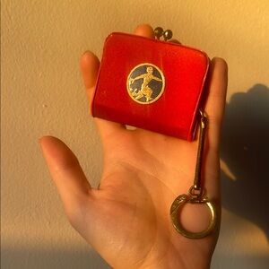 Vintage bowling coin purse keychain